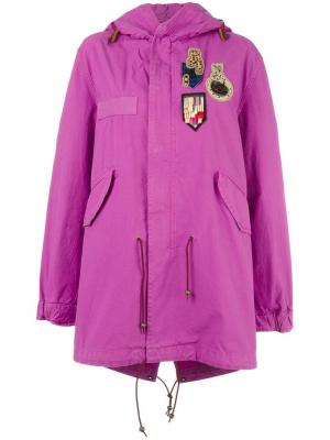 Пальто Bouganville с нашивками Mr & Mrs Italy. Цвет: розовый и фиолетовый