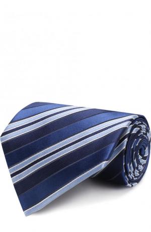 Шелковый галстук в полоску Z Zegna. Цвет: темно-синий