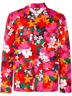 Джинсовая куртка с цветочным рисунком Ami Alexandre Mattiussi. Цвет: многоцветный