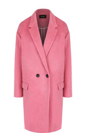Однотонное пальто из смеси шерсти и кашемира Isabel Marant. Цвет: розовый