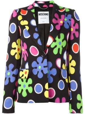 Пиджак с цветочным узором Moschino. Цвет: чёрный