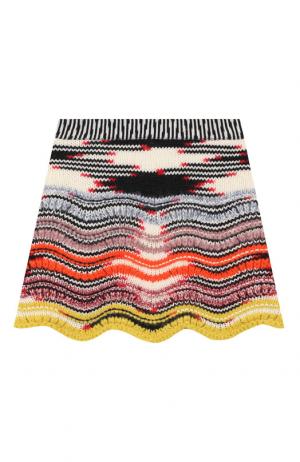 Шерстяная юбка фактурной вязки Missoni. Цвет: разноцветный
