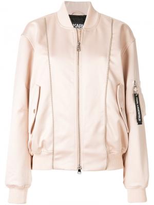 Куртка-бомбер Karl Lagerfeld. Цвет: розовый и фиолетовый