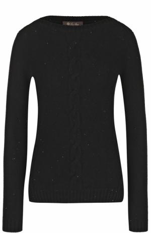 Пуловер из смеси кашемира и шелка с пайетками Loro Piana. Цвет: черный