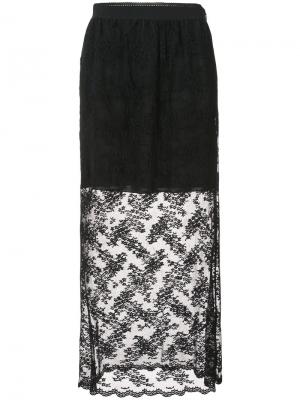 Длинная кружевная юбка Anna Sui. Цвет: чёрный