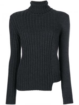 Асимметричный свитер с высокой горловиной P.A.R.O.S.H.. Цвет: серый