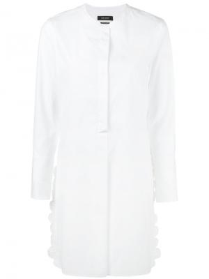 Платье-рубашка с волнистой окантовкой Isabel Marant. Цвет: белый