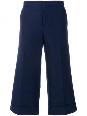 Укороченные широкие брюки Marni. Цвет: синий