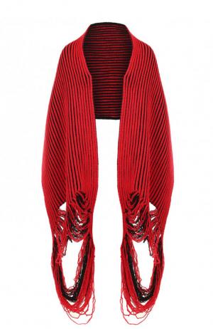 Шерстяной шарф фактурной вязки Balenciaga. Цвет: красный