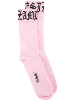 Носки с логотипом Zambesi. Цвет: розовый и фиолетовый