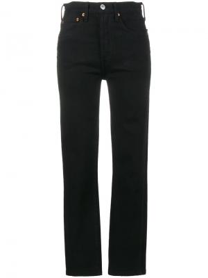 Укороченные джинсы с завышенной талией Re/Done. Цвет: чёрный