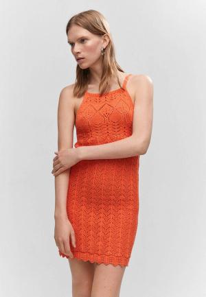 Платье Mango. Цвет: оранжевый