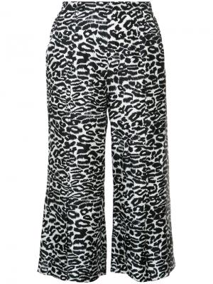 Укороченные брюки с леопардовым узором Piamita. Цвет: чёрный