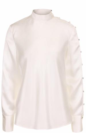 Шелковая блуза с воротником-стойкой Rag&Bone. Цвет: белый