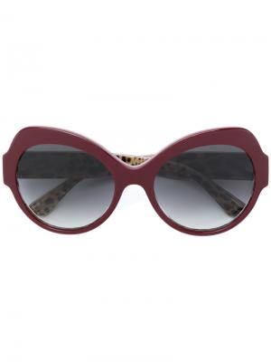 Солнцезащитные очки с массивной круглой оправой Dolce & Gabbana Eyewear. Цвет: красный