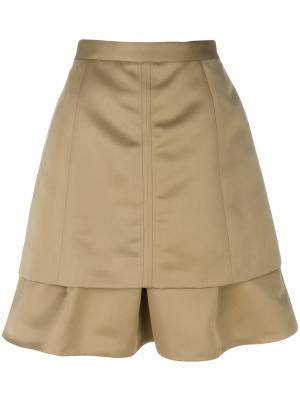 А-образная юбка с двойным подолом Carven. Цвет: телесный