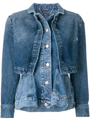Джинсовая куртка с баской Alexander McQueen. Цвет: синий