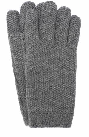 Кашемировые перчатки фактурной вязки Loro Piana. Цвет: темно-серый