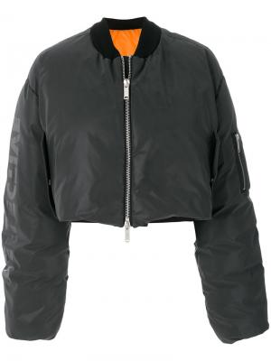 Укороченная свободная куртка-бомбер Unravel Project. Цвет: серый