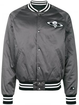 Атласная куртка-бомбер Rta. Цвет: серый