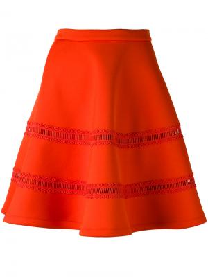 Расклешенная юбка из плотной ткани Carven. Цвет: жёлтый и оранжевый