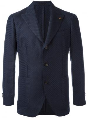 Пиджак с вышивкой Gabriele Pasini. Цвет: синий