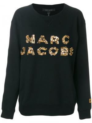 Толстовка с логотипом из пайеток Marc Jacobs. Цвет: чёрный