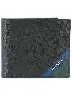 Классический бумажник Prada. Цвет: чёрный