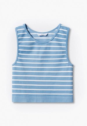 Майка Mango Kids. Цвет: голубой