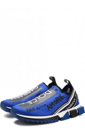 Текстильные кроссовки Sorrento с логотипом бренда Dolce & Gabbana. Цвет: синий