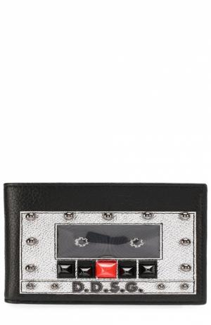 Кожаное портмоне с декоративной отделкой и отделениями для кредитных карт Dolce & Gabbana. Цвет: черный