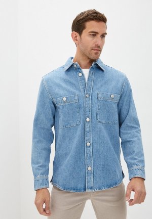 Рубашка джинсовая Mango Man. Цвет: голубой