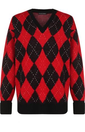 Шерстяной пуловер с принтом Alexander McQueen. Цвет: черный