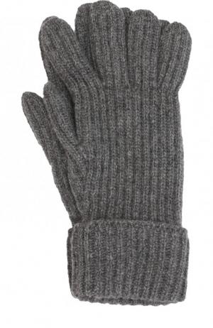 Кашемировые вязаные перчатки Johnstons Of Elgin. Цвет: серый