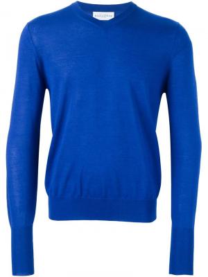 Пуловер с V-образным вырезом Ballantyne. Цвет: синий