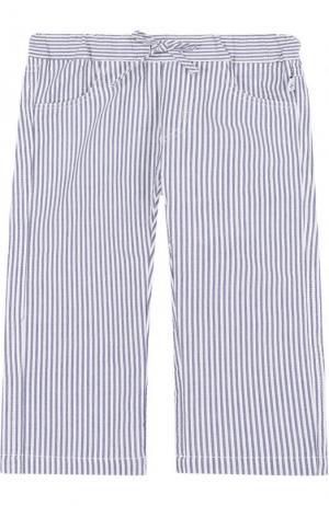 Хлопковые брюки в полоску на кулиске Il Gufo. Цвет: синий