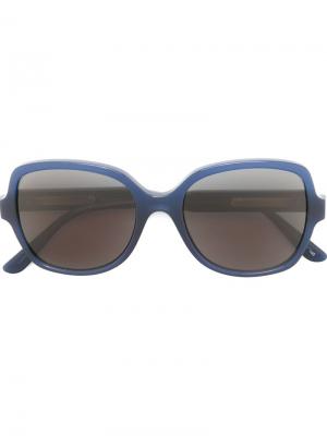 Большие солнцезащитные очки Bottega Veneta Eyewear. Цвет: синий