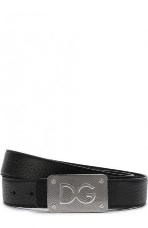 Кожаный ремень с металлической пряжкой Dolce & Gabbana. Цвет: черный