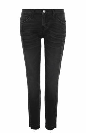 Укороченные джинсы с потертостями Current/Elliott. Цвет: черный