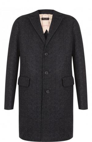 Однобортное пальто из смеси кашемира и шерсти Loro Piana. Цвет: темно-серый