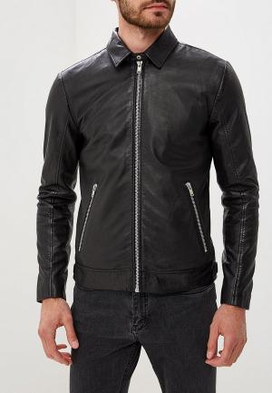 Куртка кожаная Lindbergh. Цвет: черный