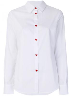 Рубашка на пуговицах в форме сердца Love Moschino. Цвет: белый