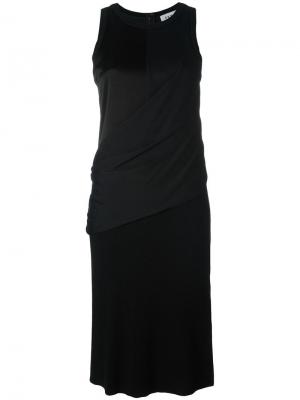 Платье-рубашка с драпировкой DKNY. Цвет: чёрный