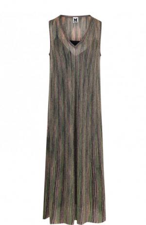 Платье-миди с V-образным вырезом и металлизированной нитью M Missoni. Цвет: разноцветный