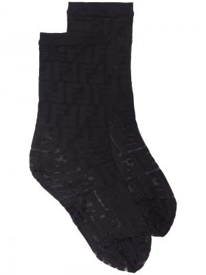 FF logo mesh socks Fendi. Цвет: чёрный
