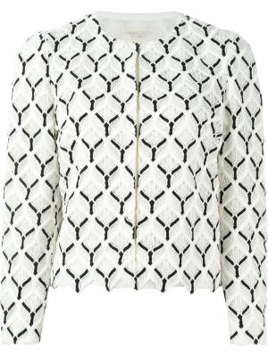 Пиджак с вышивкой Giambattista Valli. Цвет: белый
