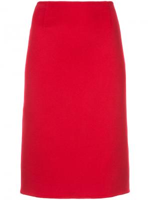 Приталенная юбка миди Ralph Lauren Collection. Цвет: красный