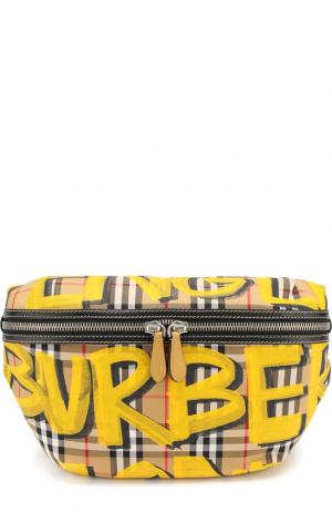Поясная сумка в клетку Vintage Check Burberry. Цвет: желтый