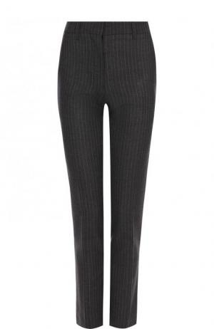 Шерстяные брюки прямого кроя со стрелками CALVIN KLEIN 205W39NYC. Цвет: серый