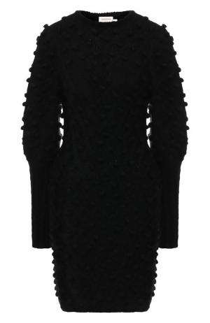 Однотонное платье фактурной вязки Zimmermann. Цвет: черный